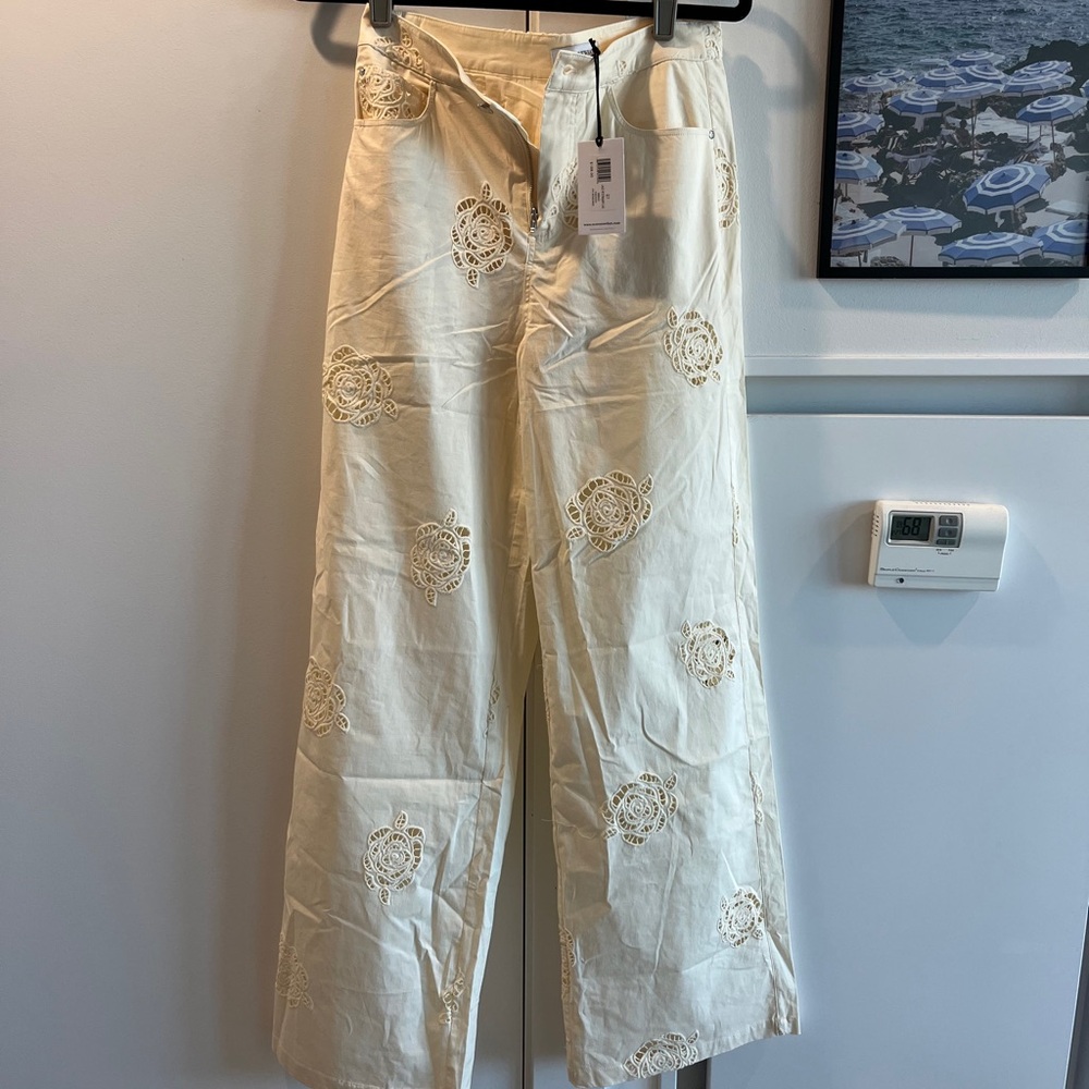 Eyelet pants